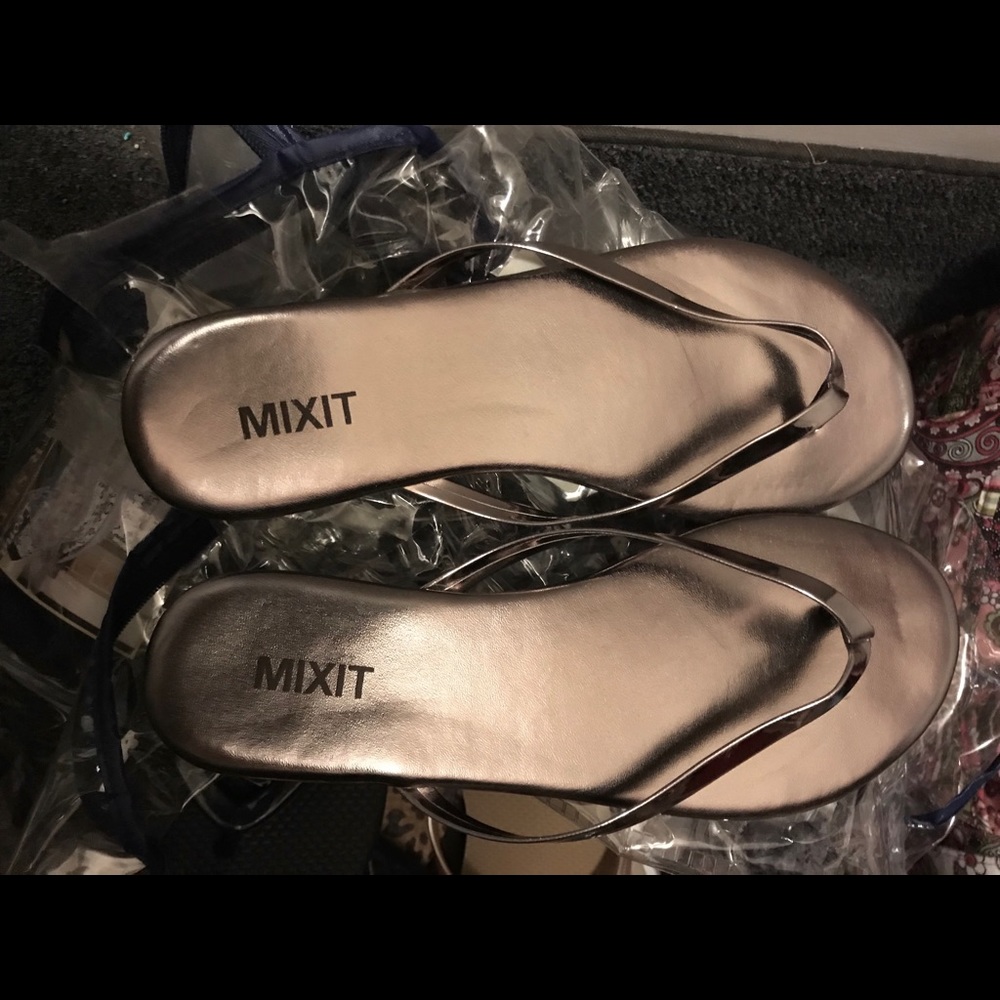 Pewter flip flops